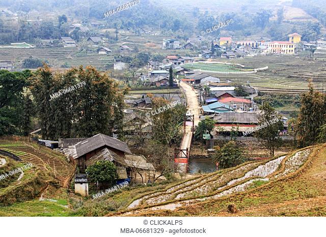 Village of Lao Cai near Sapa in north Vietnam. Sapa is famous for the rice terraces