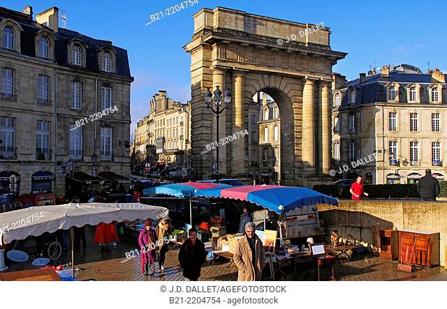 Flea market by the Porte de Bourgogne, Bordeaux, Gironde, Aquitaine, France