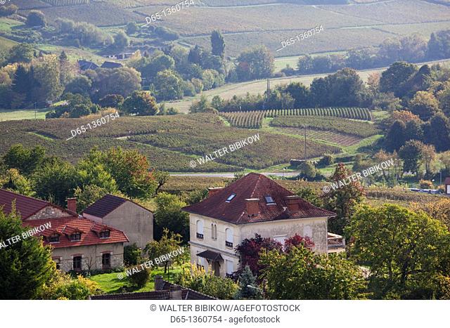 France, Marne, Champagne Region, Chatillon sur Marne, town overview