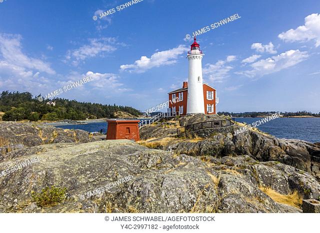 Fisgard Lighthouse National Historic Site, on Fisgard Island at the mouth of Esquimalt Harbour in Colwood, British Columbia, Canada