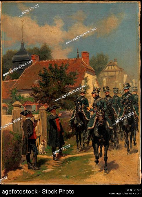 Gendarmes d'Ordonnance. Artist: Édouard Detaille (French, Paris 1848-1912 Paris); Date: 1894; Medium: Oil on canvas; Dimensions: 22 x 16 5/8 in. (55