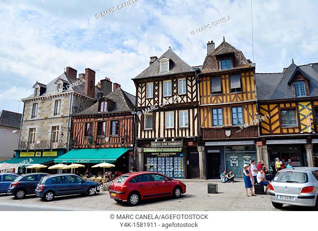 Europe, France, Bretagne Brittany Region, Dol de Bretagne City, Typical medieval building