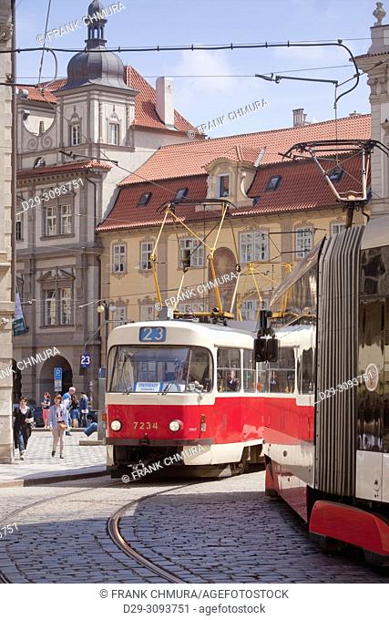 Czech Republic, Prague - Lesser Quarter Square and Traffic
