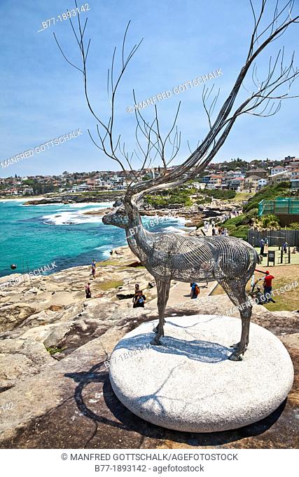 Sculpture by the Sea, staged along Sydney's spectacular Bondi to Tamarama coastal walk  Stainless steel sculpture titled 'I have been dreaming to be a tree' by...