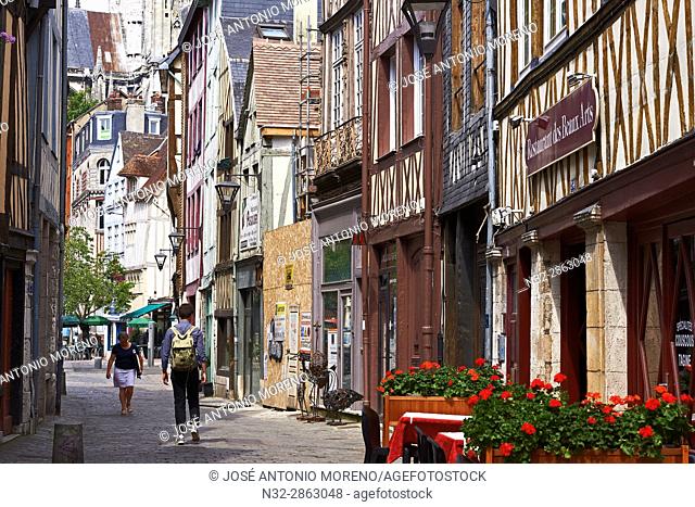 Rouen, Half timbered Houses, Martainville street, Haute Normandie, Seine Maritime Department, Normandy, France