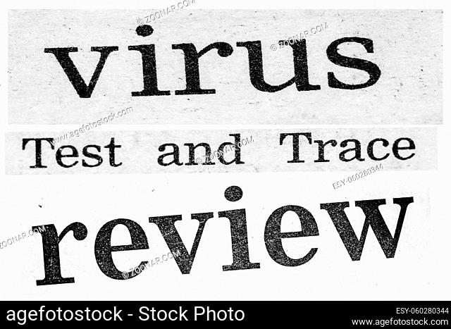 Distressed newspaper headline virus test and trace review uk