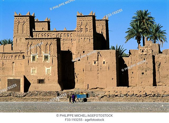 Amerhidil Kasbah at Skoura oasis, Ouarzazate regione at Dadès Valley. Morocco