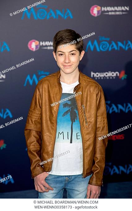 Mason Cook attending the premiere of Disney's 'Moana, ' during AFI FEST 2016 presented by Audi, held at the El Capitan Theatre in Hollywood, California