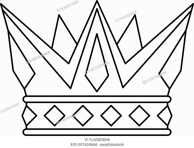 Cog crown icon. Outline illustration of cog crown vector icon for web