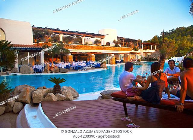 Sunset from. Hacienda Na Xamena Hotel. Sant Miquel. Ibiza. Balearic Islands. Spain