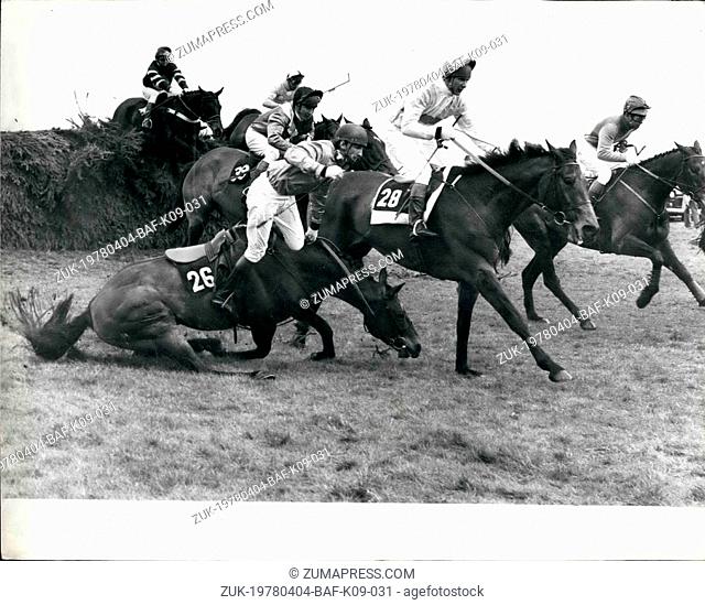 Apr. 04, 1978 - Lucius Wins The Grand National. Lucius ridden by Bob Davies won the Grand National at Aintree, 2nd was Sebastian V 3rd Drumroan