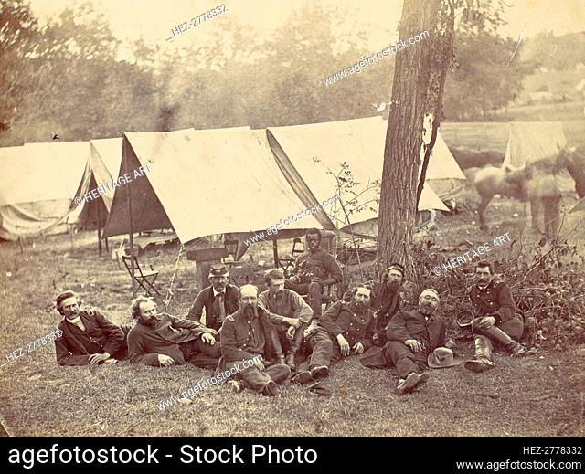 Group at Headquarters of the Army of the Potomac, Antietam, October 1862, 1862. Creator: Alexander Gardner