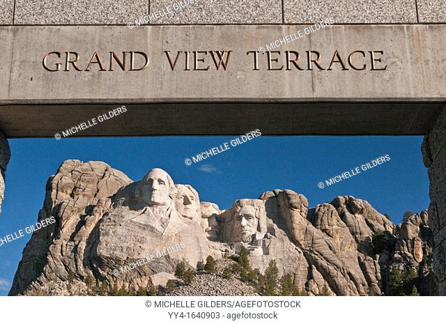 Mount Rushmore National Memorial from Grand View Terrace, South Dakota, USA