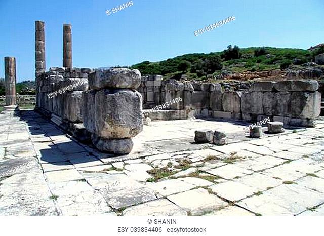 Ruins of ancient temple in Letoona, Turkey