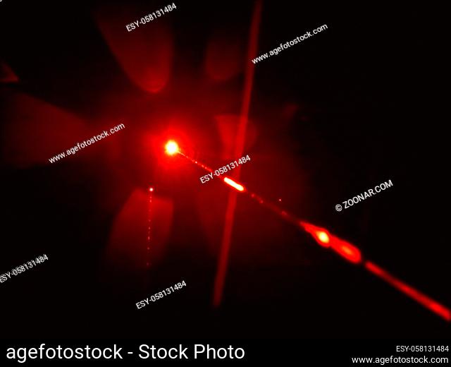 An image of a red laser beam