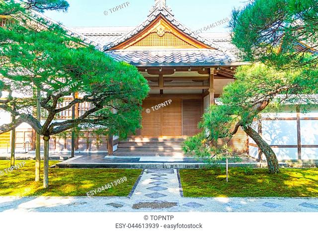 Beautiful Architecture at Silver Pavillion Ginkakuji temple in Kyoto, Japan