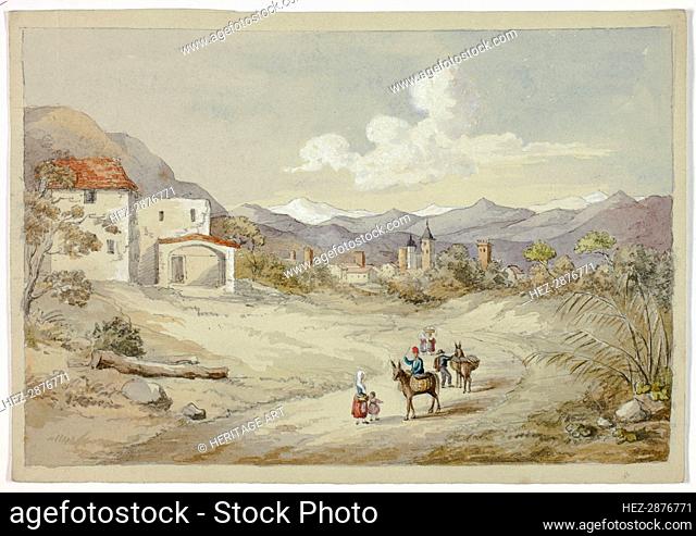 Albenga on the Corniche (Costal) Road, November 6, 1841. Creator: Elizabeth Murray