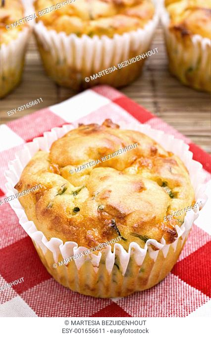 Freshly baked spinach and cheese muffins