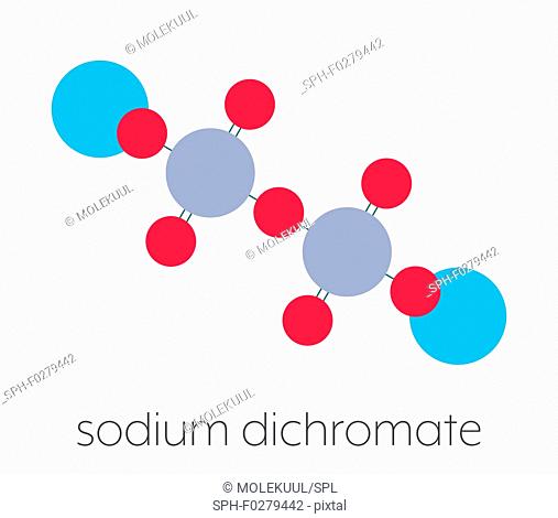 Sodium dichromate chemical structure, illustration