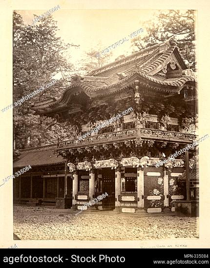 Yomeimon Gate ? at Nikko. Album of photographs of Japan. Date Issued: 1870 - 1889 (Questionable). Japan Shrines - Japan Gates - Japan Nikko-shi (Japan)