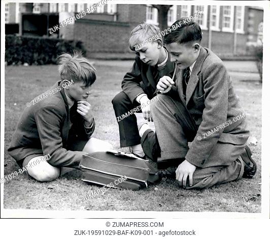 Oct. 29, 1959 - The Schoolboys who formed an Insurance Society Shut Up Shop A school insurance society formed by boys to pay compensation for canings
