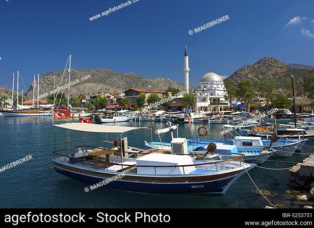 Bozburun fishing harbour near Marmaris, Turkish Aegean, Turkey, Asia