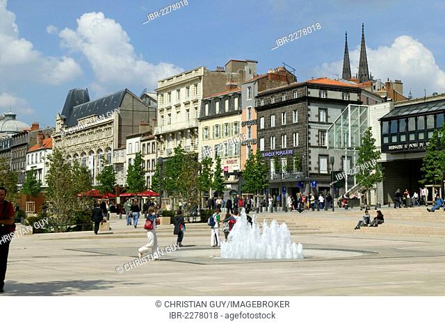 Place de Jaude square, Clermont-Ferrand, capital of Auvergne, Puy de Dome, France, Europe
