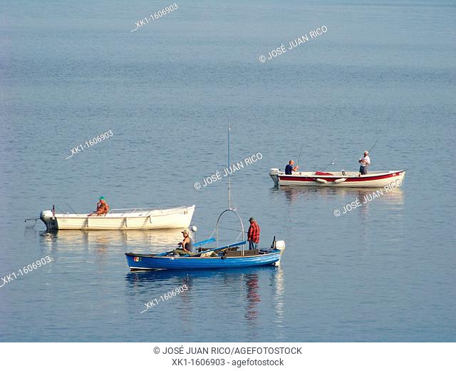 fishermen on Lake Maggiore, Italy, Switzerland