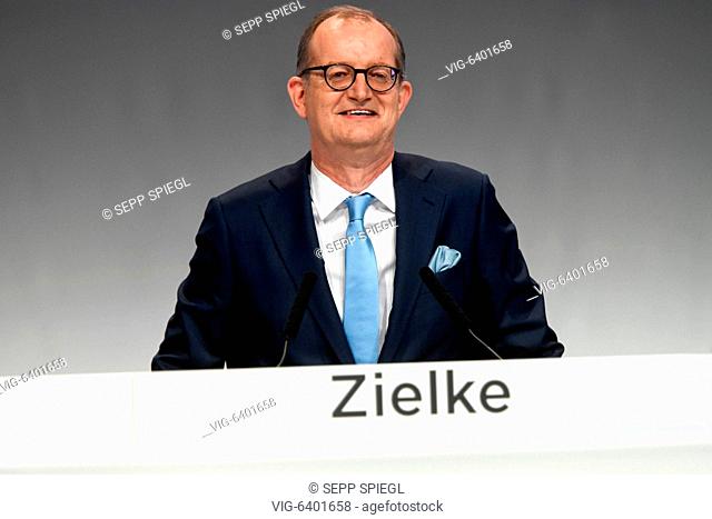 Germany, Frankfurt, 22.05.2019 Vorstandsvorsitzender Martin Zielke, waehrend der Hauptversammlung der Commerzbank AG - Frankfurt, , Germany, 22/05/2019