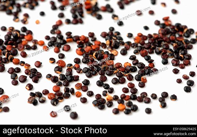 Black quinoa seeds isolated on white
