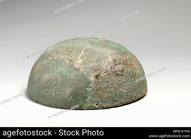 Bronze hemispherical bowl. Period: Early Iron Age; Date: 11th-10th century B.C; Culture: Cretan; Medium: Bronze; Dimensions: H. 2 in. (5.1 cm