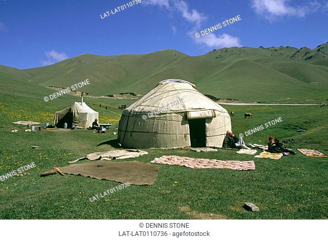 A yurt is a portable, collapsible structure that is used by nomads in the steppes of Central Asia. The yurt consists of a circular wooden frame carrying a felt...