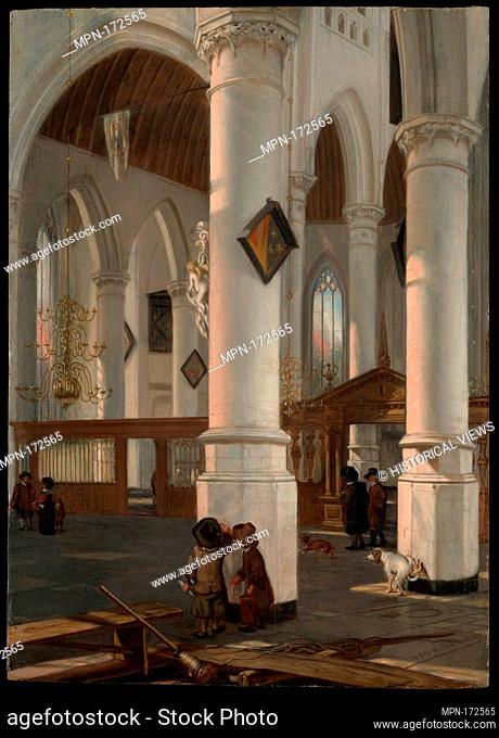 Interior of the Oude Kerk, Delft. Artist: Emanuel de Witte (Dutch, Alkmaar ca. 1616-1692 Amsterdam); Date: probably 1650; Medium: Oil on wood; Dimensions: 19 x...