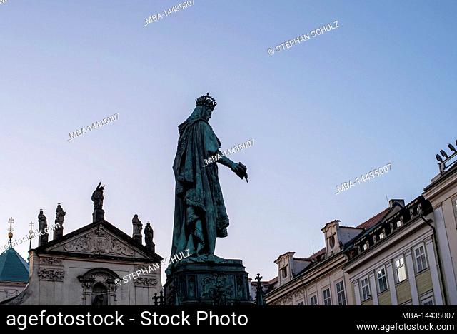 Monument to King Charles IV at Charles Bridge, Prague, Czech Republic