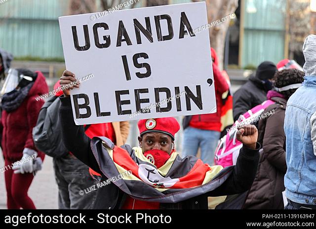 United Nations, New York, USA, January 22, 2021 - Uganda Protesters Demanding a Stop to Police Brutality in there County and the Release of Presidential...