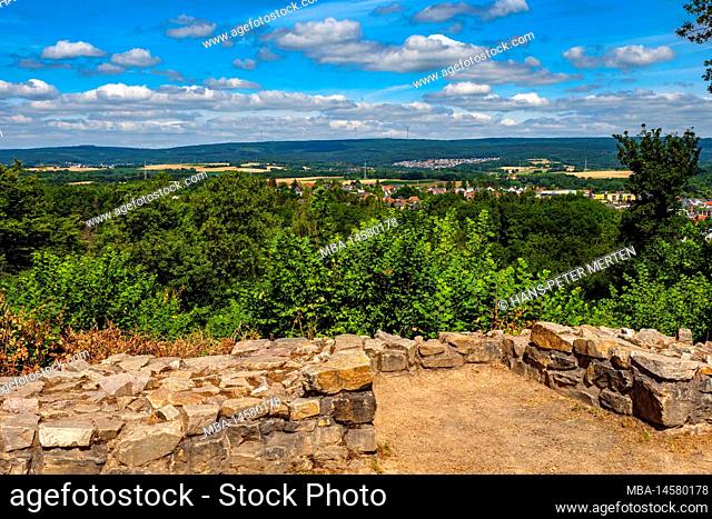 View from Dagstuhl castle ruin to Wadern, Saarland, Germany