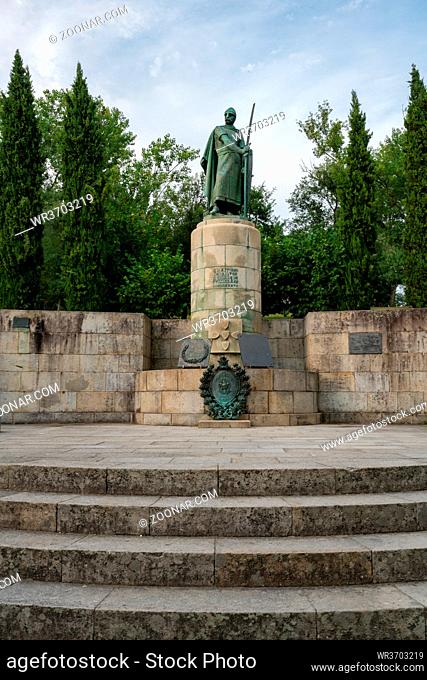 D. Afonso Henriques king statue in Guimaraes, Portugal