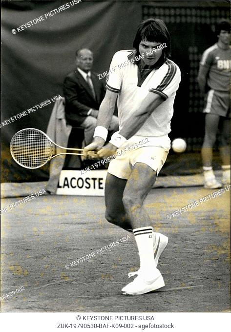 May 30, 1979 - America's Jimmy Connors at the French Open (Credit Image: © Keystone Press Agency/Keystone USA via ZUMAPRESS.com)