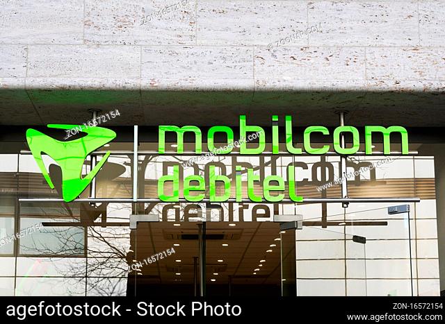 Hannover, Germany - March 2, 2020: Mobilcom Debitel is a german mobile service provider and telecommunications company