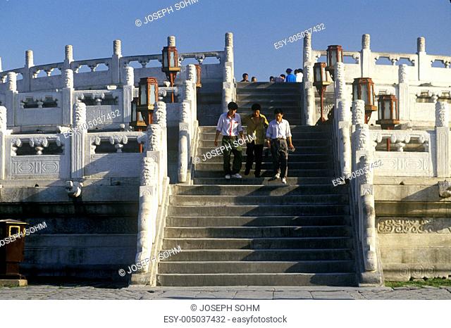 Temple of Heaven Tiantan Round Altar in Beijing in Hebei Province, Peoples Republic of China