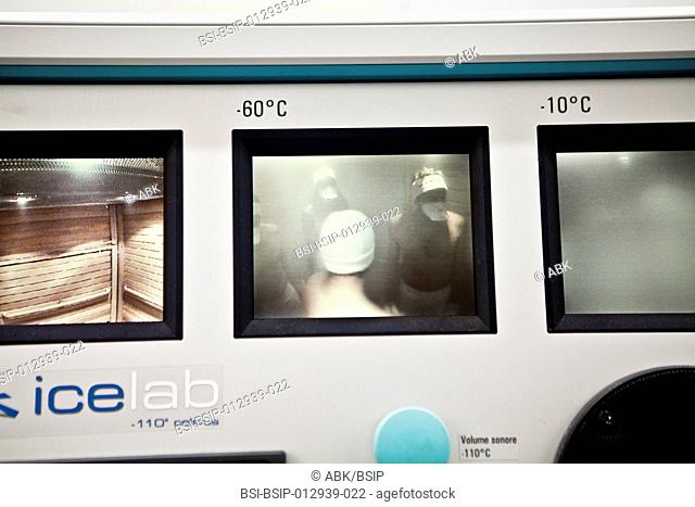 Photo essay on the Whole Body Cryotherapy at INSEP National institute of sport in France. Whole Body Cryotherapy is the stimulating use of extremely low...