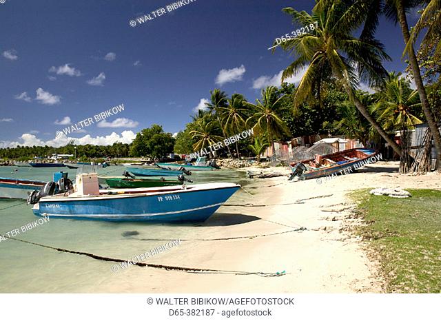 French West Indies (FWI), Guadeloupe, Grande Terre Island, Sainte-Anne: Caravelle Beach, Fishing Harbor