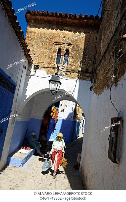 Street, Chefchaouen  Rif region, Morocco