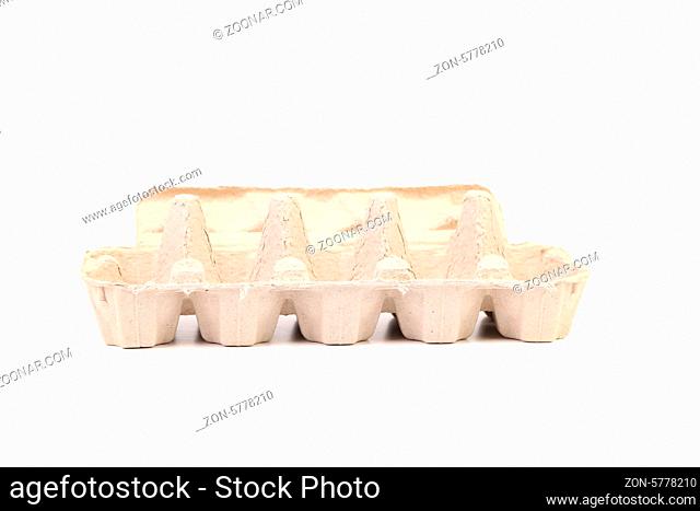 Empty carton egg box. Isolated on a white background