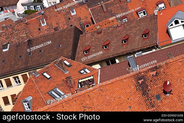 Hausdächer in einer Deutschen Kleinstadt