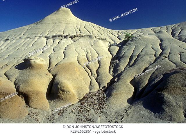 Erosion rills in mudstone formations, Dinosaur PP, AB, Canada