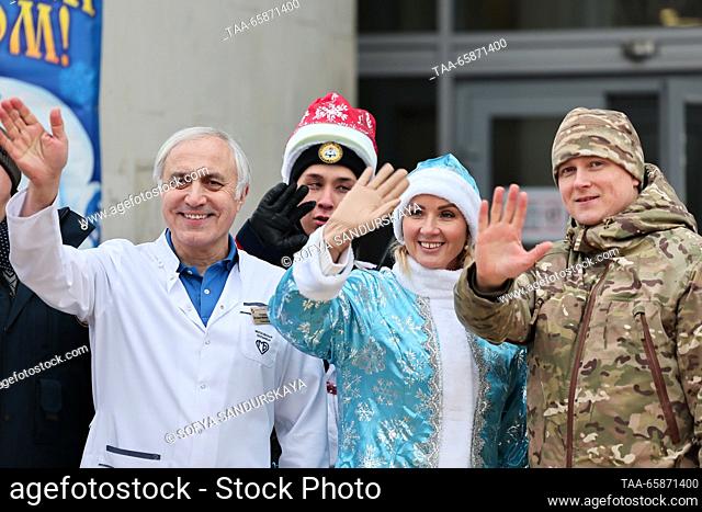 RUSSIA, MOSCOW - DECEMBER 18, 2023: Russia's Commissioner for Children's Rights Maria Lvova-Belova and Bashlyayeva Children's Hospital chief physician Ismail...