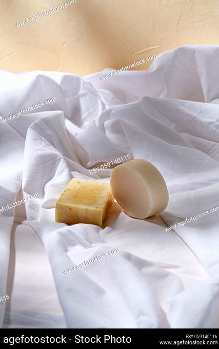craft soap on white sheet