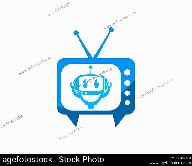 Traditional television with robot inside