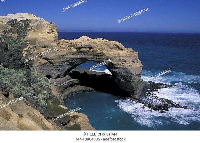 Australia, cliff bridge, cliff curve, coast, Great Ocean Road, port Campbell, national park, rock, scenery, landscap